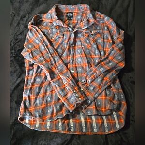 Pearl snap flannel
